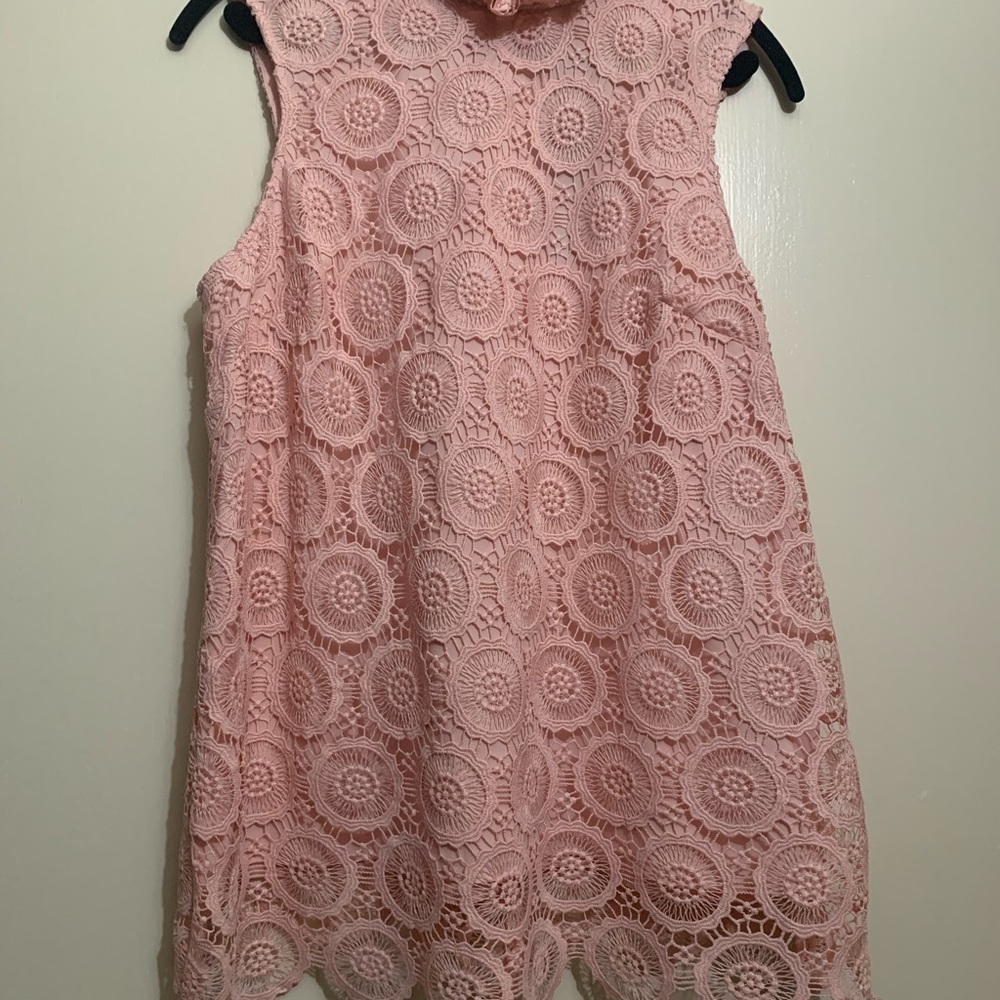 Pink Lace Sleeveless shirt